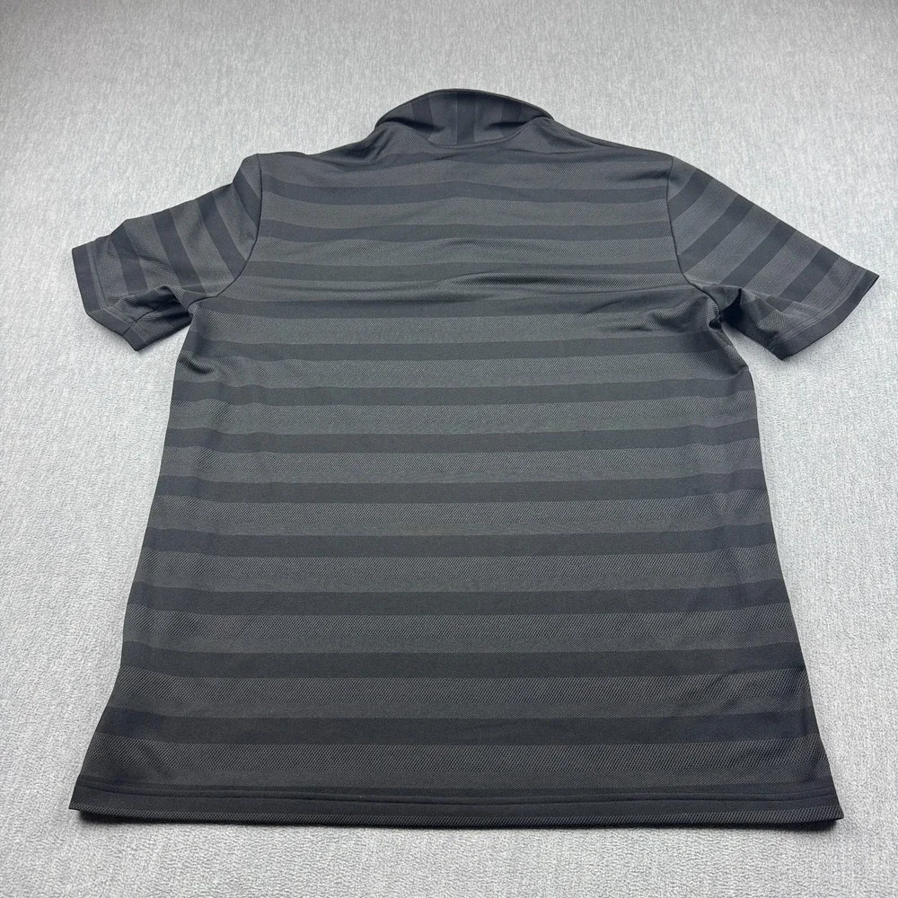 Adidas Polo Shirt Mens XL Black Gray Two Color Striped Golf Performance Athletic